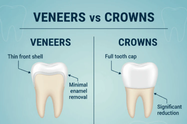 Dental Caps vs Veneers