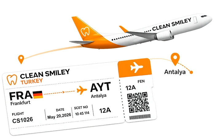 clean smiley flight ticket